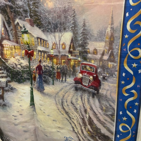 Thomas Kinkade Painter Of Light Happy New Year Flag Outdoor Double Sided Artist - Picture 7 of 10
